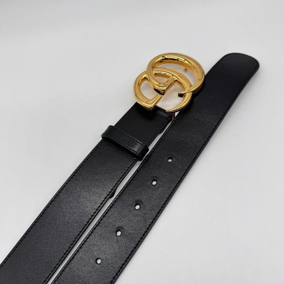 Gucci Black GG Marmont wide belt size 85 authentic Gucci GG Marmont Belt 85/34 Black Leather Standard 414516 | eBay main image 2